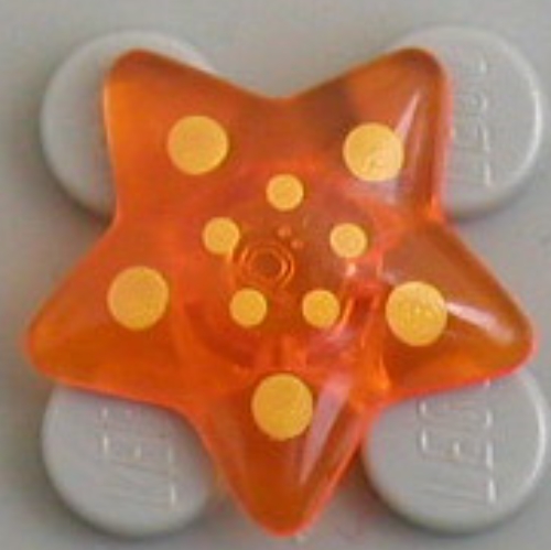 Lego Clikits Icon, Star 2 x 2 Small with Pin [Polished] Yellow Spots in Circle Print