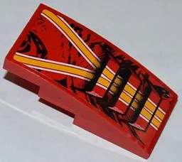 Slope, Curved 4 x 2 with Orange and White Lines and 3 Air Intakes Pattern (Sticker) - Set 9092