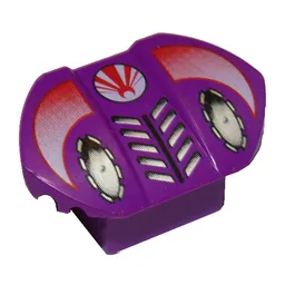 Brick Curved 2 x 2 x 1 with Wings and Warrior Print / Purple
