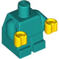 Baby / Toddler Body with Fixed Arms and Yellow Hands / Dark Turquoise