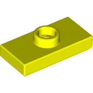 Plate Special 1 x 2 with 1 Stud with Groove and Inside Stud Holder (Jumper) / Vibrant Yellow