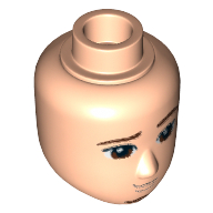 Lego Minidoll Head Male with Dark Brown Eyes, Eyebrows and Goatee Print