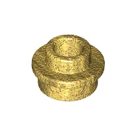 Plate Round 1 x 1 with Open Stud / Pearl Gold