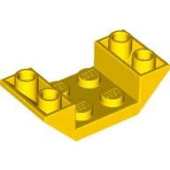 Brick Sloped Inverted 45° 4 x 2 Double with 2 x 2 Recessed / Yellow