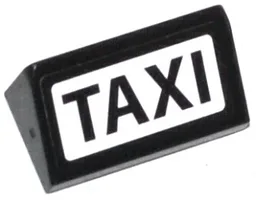 Slope 30 1 x 2 x 2/3 with Black 'TAXI' on White Background Pattern (Sticker) - Set 60050