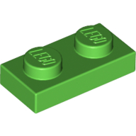 Lego Plate 1 x 2 / Bright Green