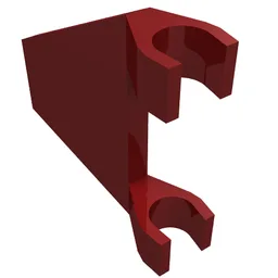 Flag 2 x 2 Trapezoid with Flat Area between Clips / Dark Red