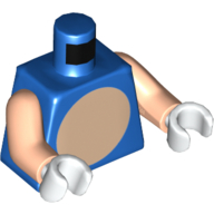 Lego Torso Light Nougat Stomach Print, Light Nougat Arms, White Hands / Blue