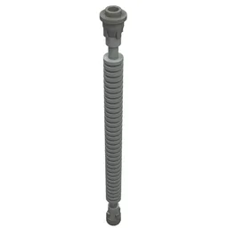 Flexible Ribbed Hose 8mm Ends 12L with Tabbed Dark Gray Ends / Light Gray
