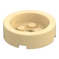 Brick Round 4 x 4 with Recessed Center / Tan