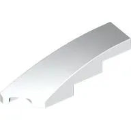 Brick Wedged, Curved 1 x 4 with Stud Notch Left / White