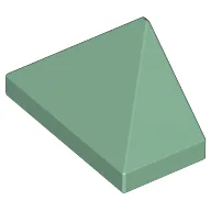 Brick Sloped 45° 2 x 1 Triple with Ovoid Bottom Pin / Sand Green