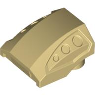 Lego Brick Curved 2 x 2 No Studs - 3 Recessed Side Ports / Tan