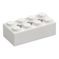 Brick Special 2 x 4 with 3 Axle Holes / White