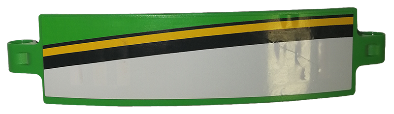 Lego Technic, Panel Curved 3 x 13 with White, Black and Yellow Stripes Pattern Model Right Side (Sticker) - Set 42039