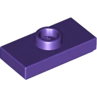Plate Special 1 x 2 with 1 Stud with Groove and Inside Stud Holder (Jumper) / Dark Purple