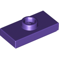 Lego Plate Special 1 x 2 with 1 Stud with Groove and Inside Stud Holder (Jumper) / Dark Purple
