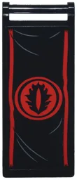 Flag 7 x 3 with Bar Handle with Banner with Red Stripes and Eye of Sauron in Circle Pattern (Sticker) - Set 10333