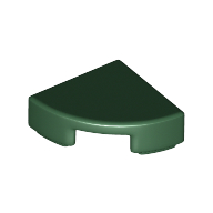 Lego Tile Round 1 x 1 Quarter / Dark Green
