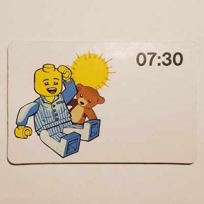 Lego Activity Card, Time-Teaching 24-Hour Clock 07:30 / [No Color/Any Color]
