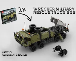 42110 HEMTT Wrecker Military Truck 8x8 | 2x Land Rover Defender Alternate Build