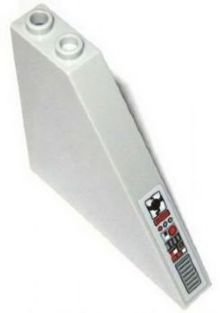 Lego Slope 55 6 x 1 x 5 without Bottom Stud Holders with Screen, 4 Circles, Buttons and Grille Pattern Model Left Side (Sticker) - Set 75019