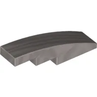 Brick Curved 4 x 1 No Studs [Stud Holder with Symmetric Ridges] / Flat Silver