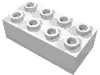 Minitalia Brick 2 x 4 with Centre Cross Supports / White