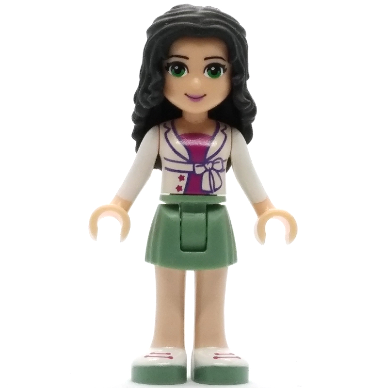 Lego Emma - White Shirt, Sand Green Skirt