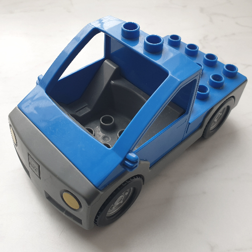 Lego Duplo Truck Pickup Flatbed with Dark Bluish Gray Base / Blue