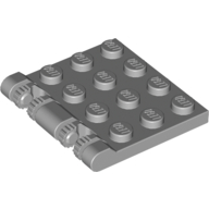 Lego Hinge Plate 3 x 4 Locking Dual 2 Finger, 9 Teeth / Light Bluish Gray