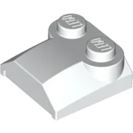 Brick Curved 2 x 2 x 2/3 Two Studs and Lip End / White