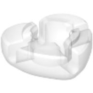 Lego Clikits Icon, Heart 2 x 2 Small with Hole / Trans-Clear