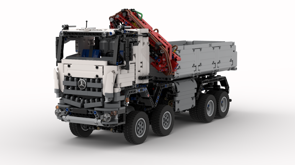 Lego rc mercedes arocs with rc pneumatic crane