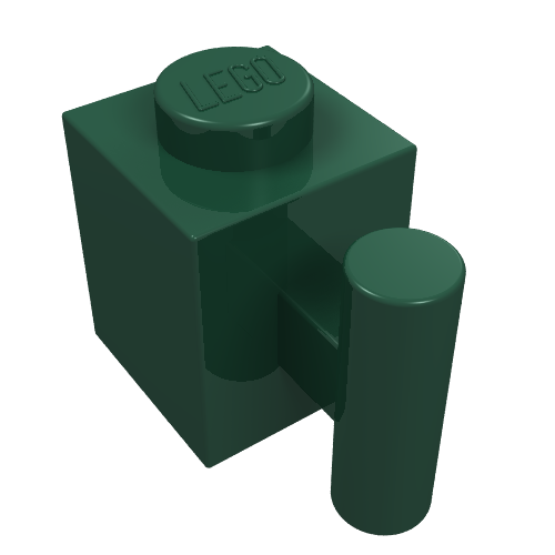 Lego Brick Special 1 x 1 with Handle / Dark Green