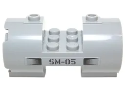 Cylinder 3 x 6 x 2 2/3 Horizontal - Square Connections with Black Vents and 'SM-05' Pattern Model Left Side (Sticker) - Set 70724