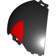 Lego Panel Curved, Quarter, with Bars at Each End with Red Triangle print