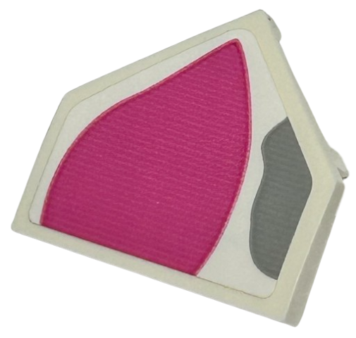 Lego Wedge 2 x 2 x 2/3 Pointed with Dark Pink Shape and Light Bluish Gray Spot Pattern (Pua Right Ear) (Sticker) - Set 43226