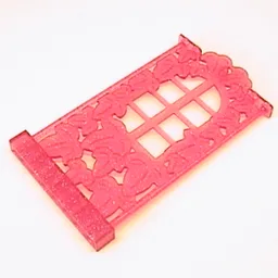 Belville, Wall, 1 x 8 x 12 with Ivy and Window / Glitter Trans-Dark Pink