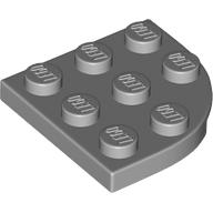 Lego Plate Round Corner 3 x 3 / Light Bluish Gray