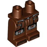 Lego Hips and Reddish Brown Legs with Dark Brown and Silver Armor Print / Reddish Brown