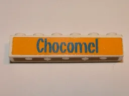 Brick 1 x 6 with Blue 'Chocomel' Pattern (Sticker) - Set 1620-2