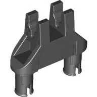 Technic Pin Double Triangle 1 x 3 with 2 Clips Completely Round Pinholes / Black