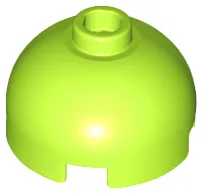 Brick, Round 2 x 2 Dome Top / Lime