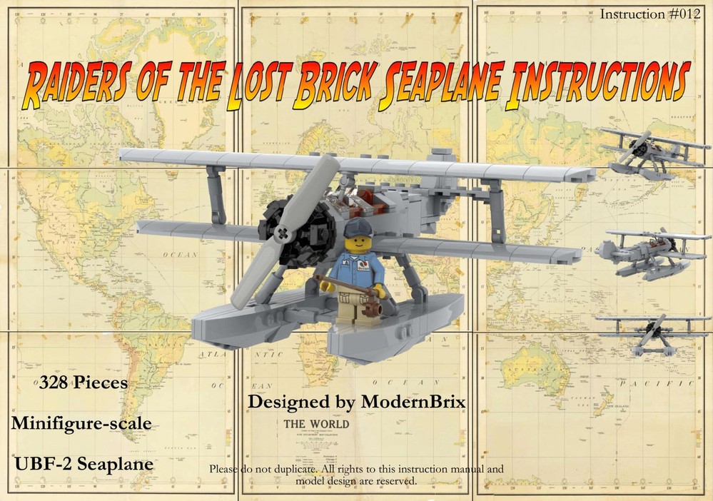 Lego Raiders of the Lost Brick Seaplane Custom Building Instructions