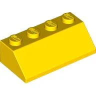 Brick Sloped 45° 2 x 4 / Yellow