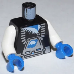 Torso Space Suit, Ice Planet Silver Print, White Arms, Blue Hands
