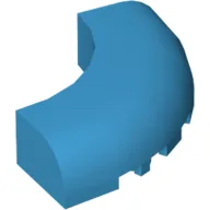Brick Round Corner 5 x 5 x 1 Curved, Bottom Cut Outs, No Studs, 7 Bottom Tubes / Dark Azure