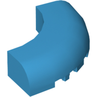 Lego Brick Round Corner 5 x 5 x 1 Curved, Bottom Cut Outs, No Studs, 7 Bottom Tubes / Dark Azure