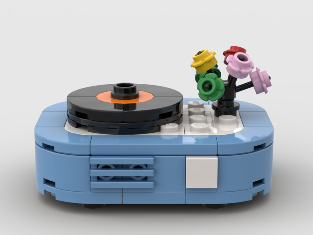 Lego Mini Record Player with Flowers